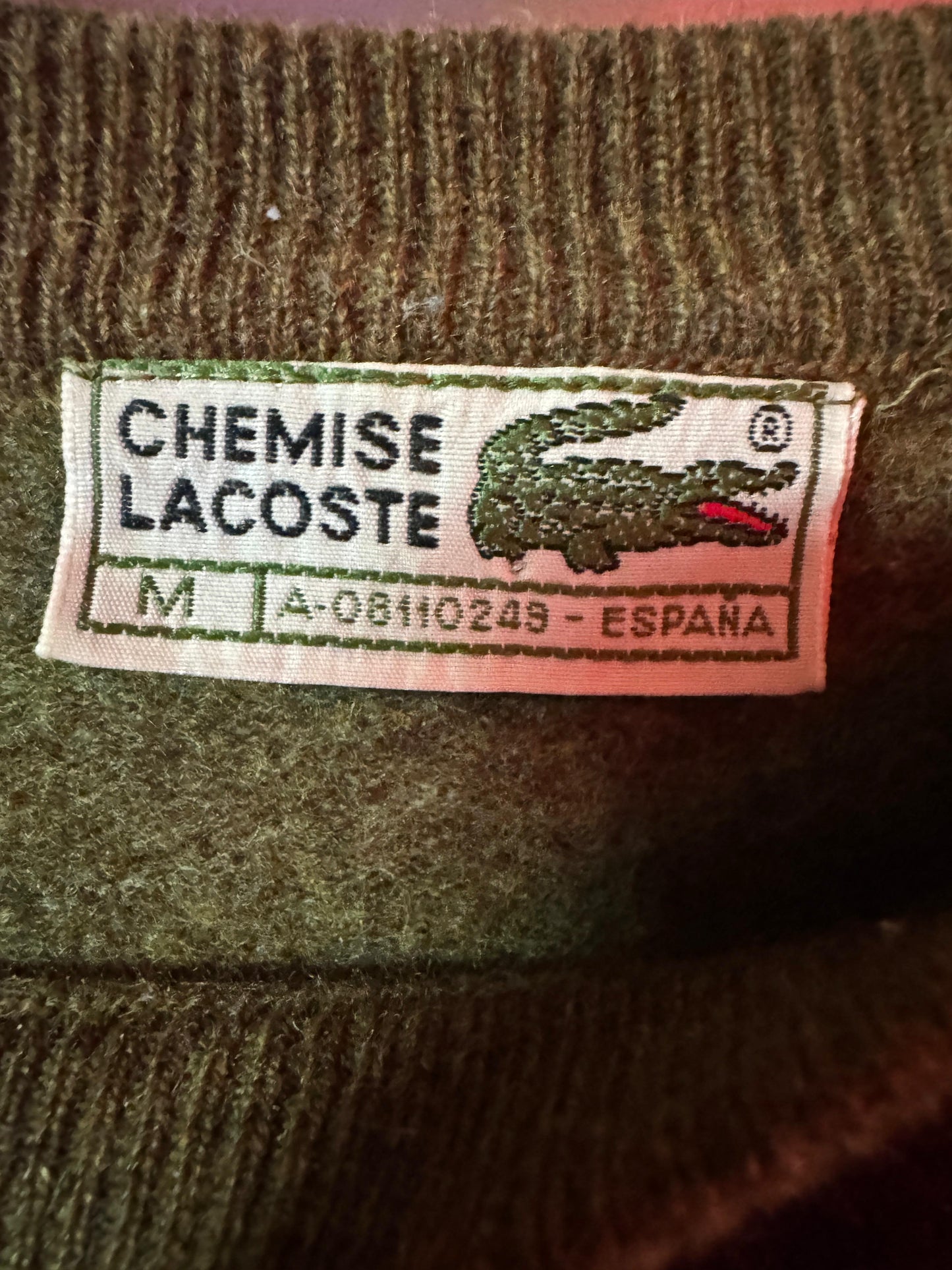 Lacoste Vintage Sweatshirt 100% Cotton (M)